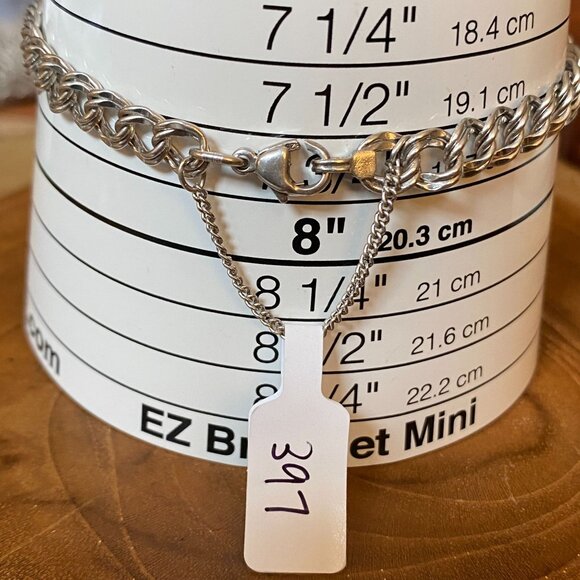 James Avery Medium Double Curb Charm Bracelet, Size M, Sterling Silver - Picture 3 of 3